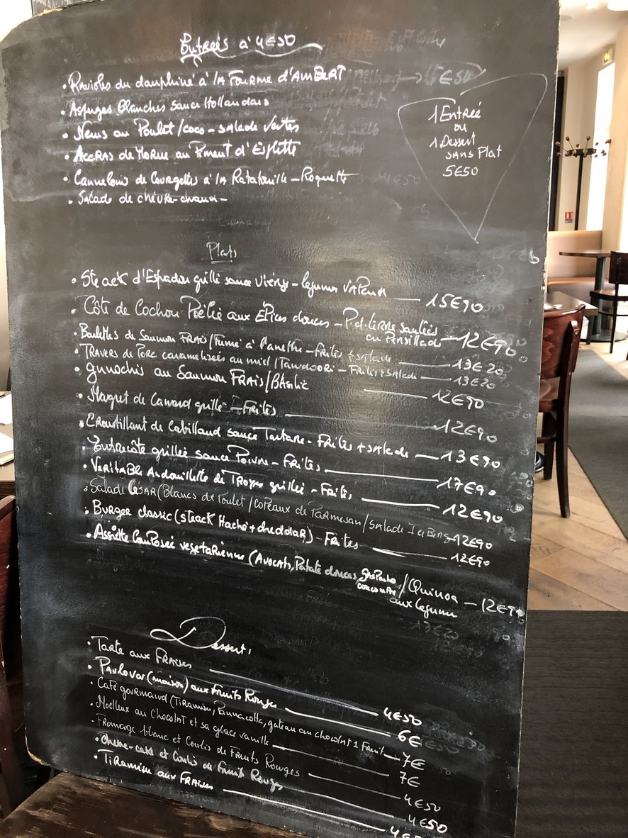 Rosée des Prés menu 1