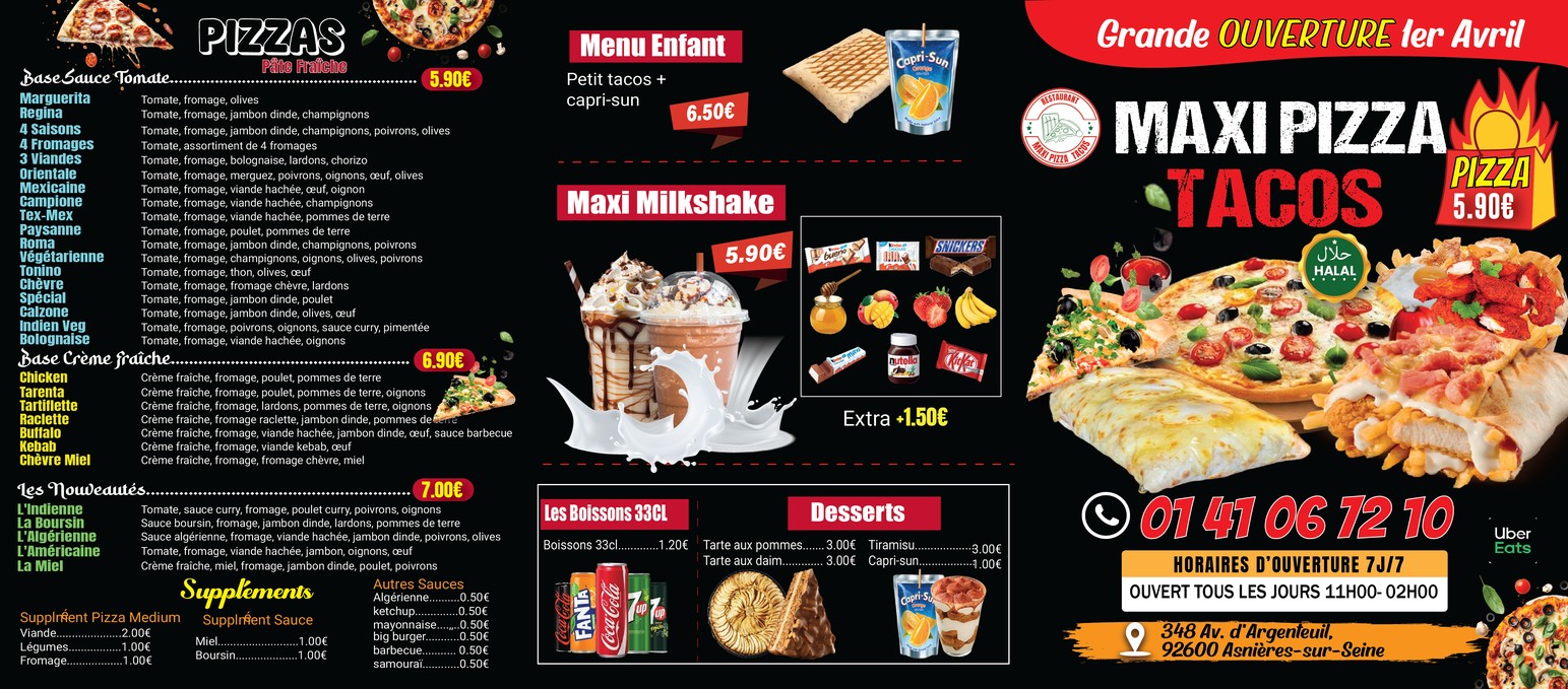 MAXI PIZZA TACOS menu 1