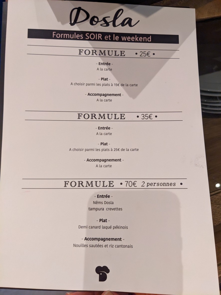 Dosla menu 1