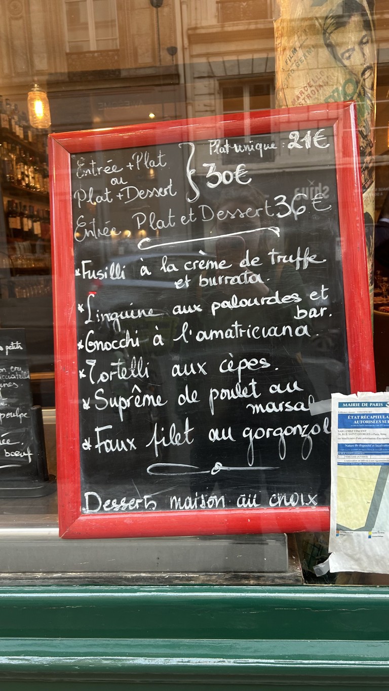 Chez Vincent menu 1