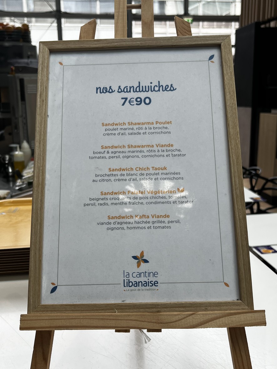 La Cantine Libanaise menu 2
