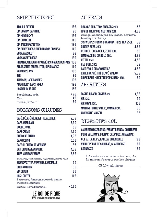 BRASSERIE LE ROI DE PIQUE menu 4