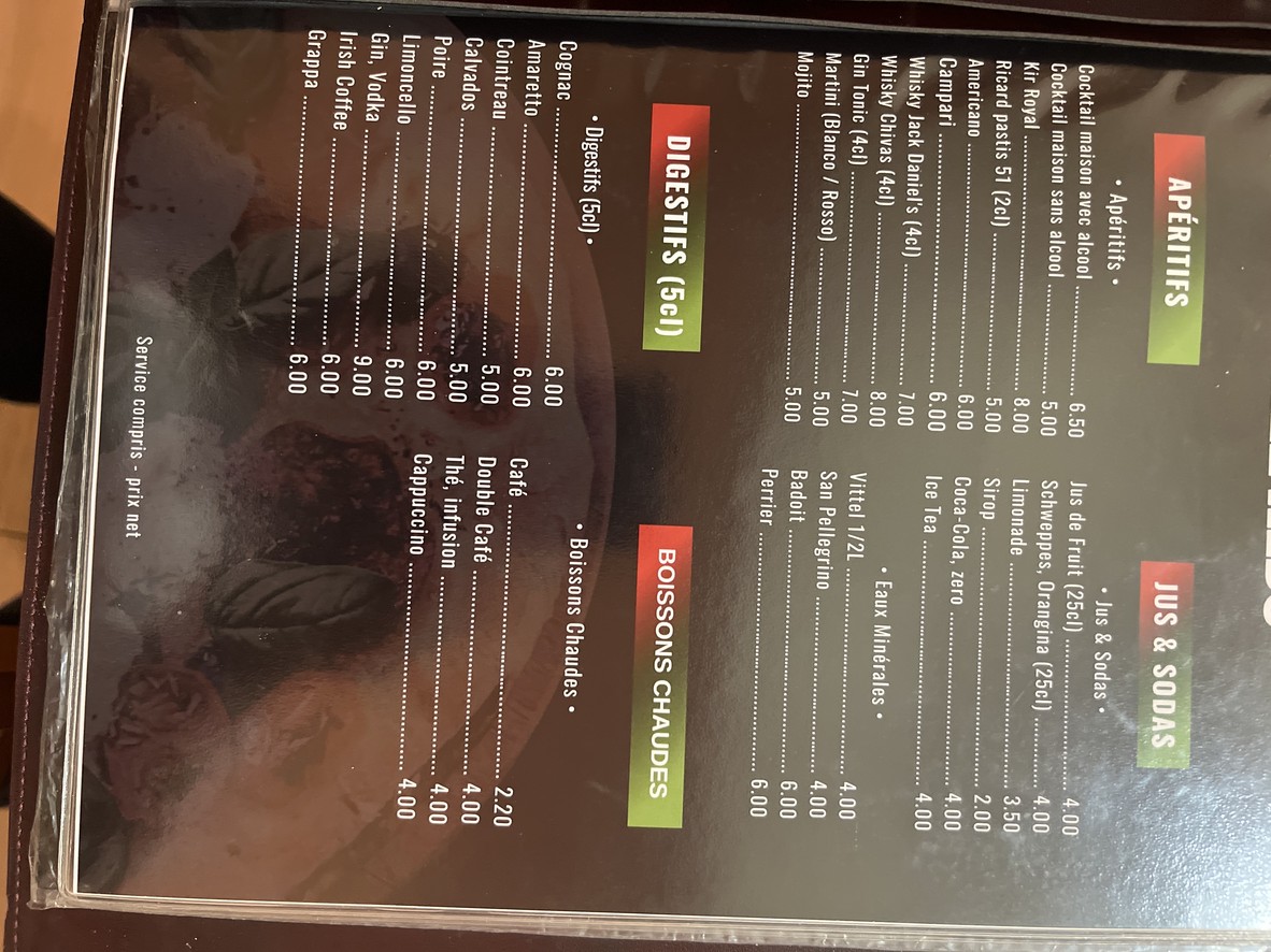 Chez Aldo menu 3