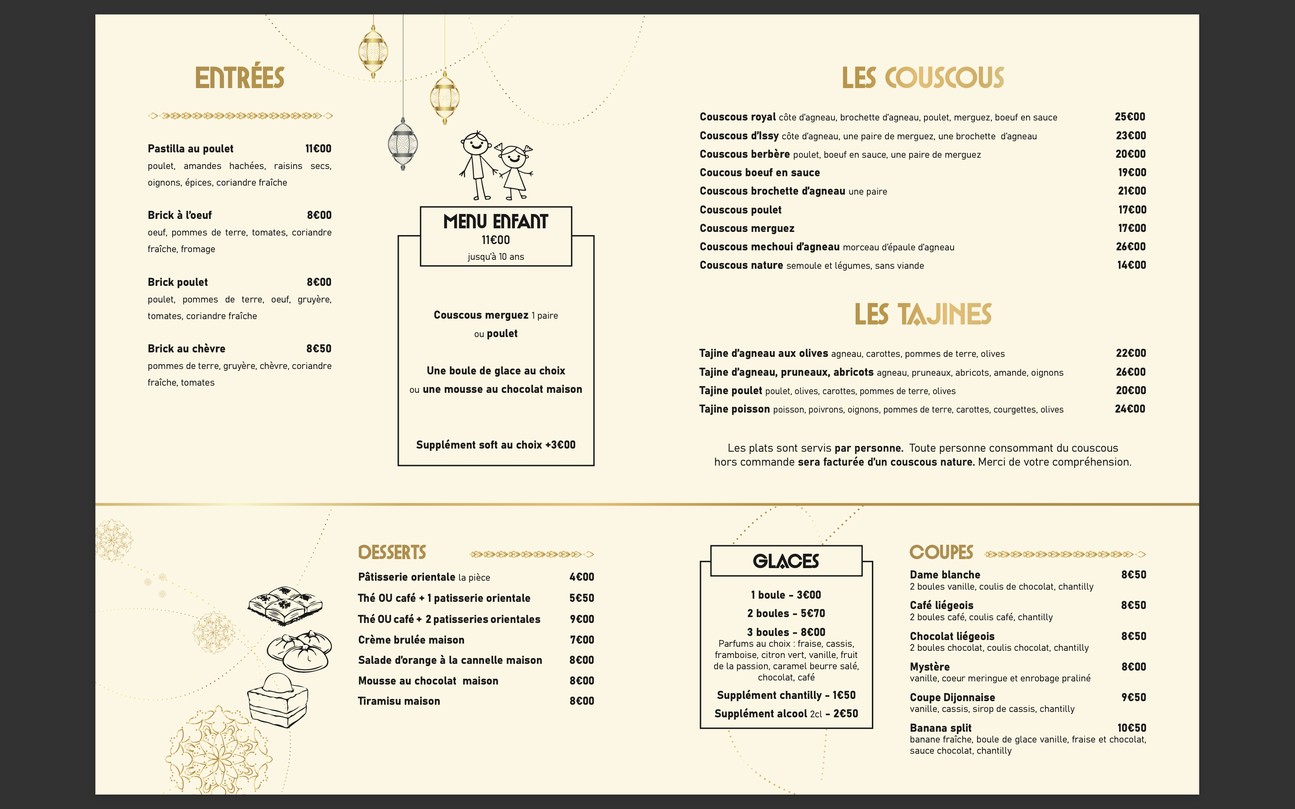 Couscous d'Issy menu 1
