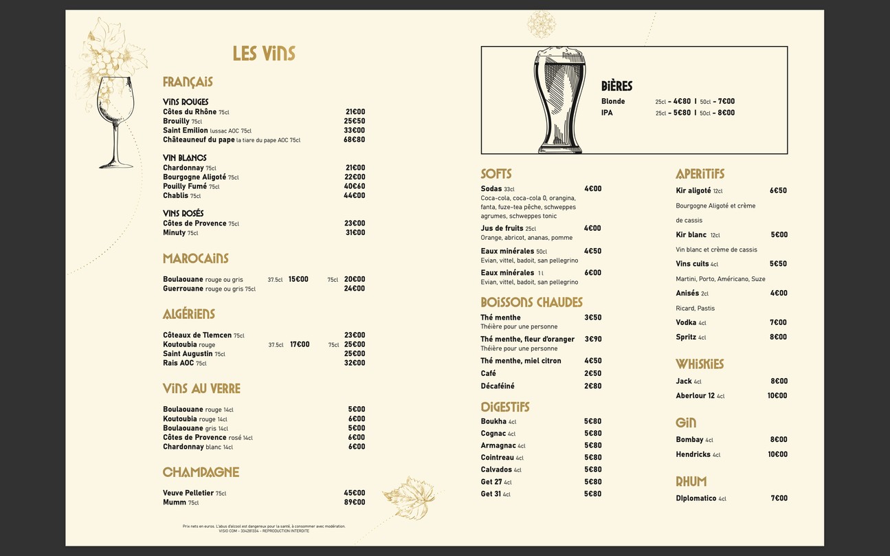 Couscous d'Issy menu 2