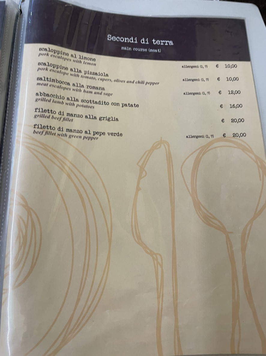 Le virtù in tavola menu 6