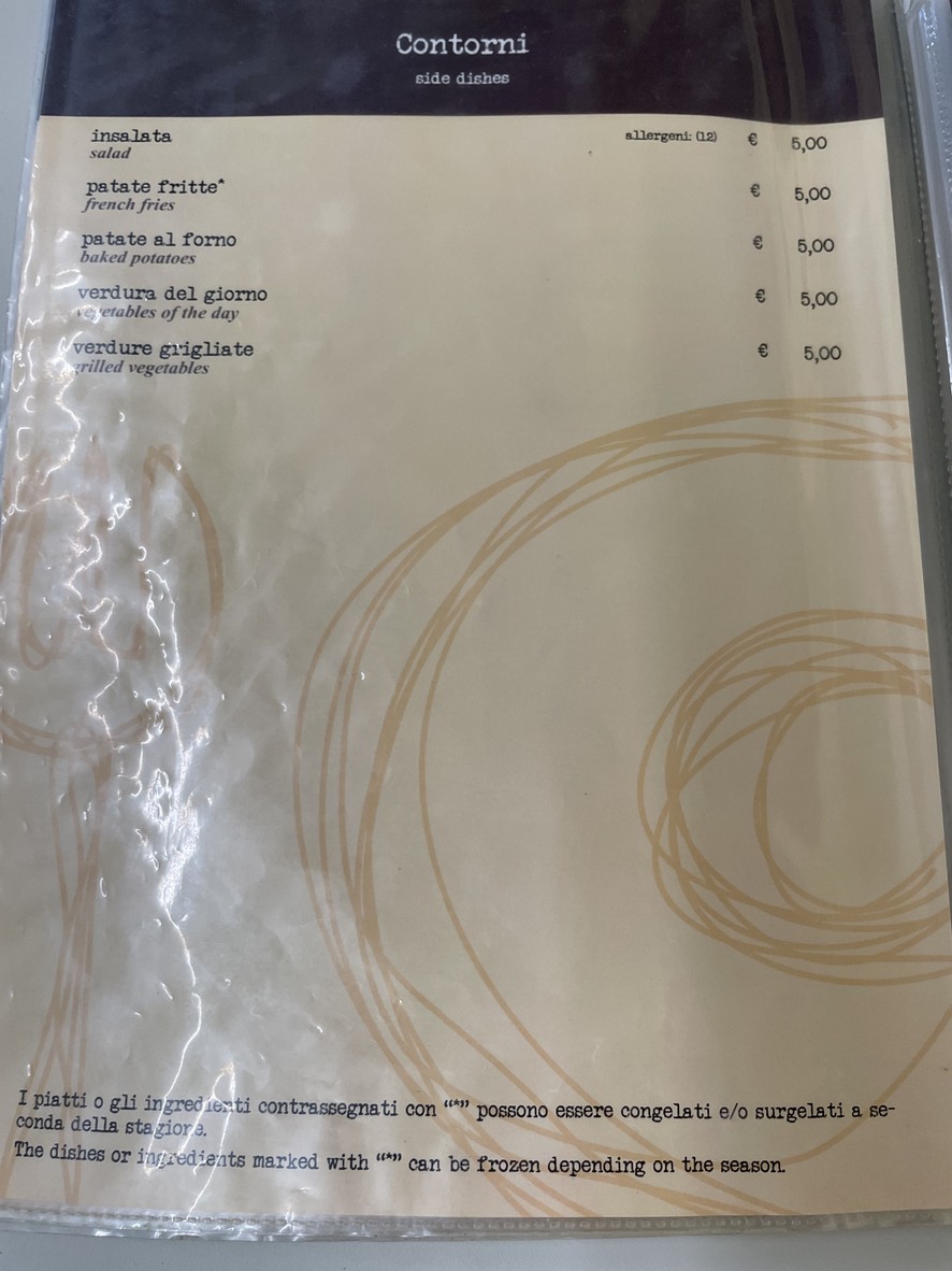 Le virtù in tavola menu 7