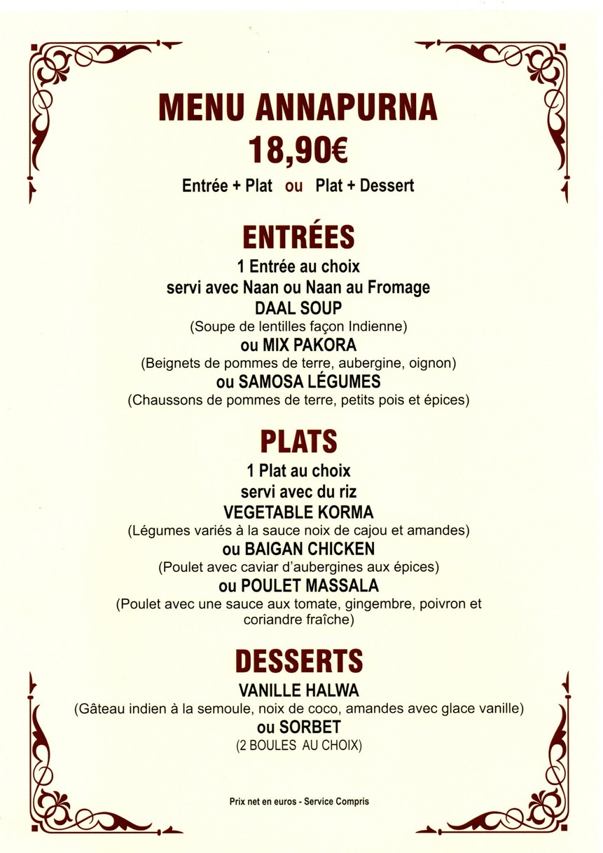 Sangeet menu 1