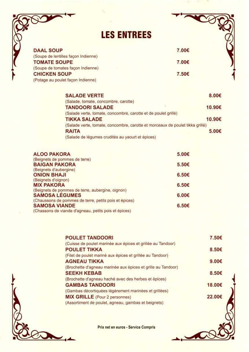 Sangeet menu 2