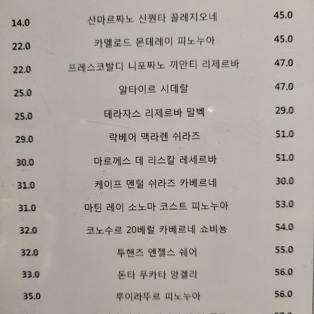 Chungkiwa town (Seoul Nat'l Univ. of Education branch) menu 3