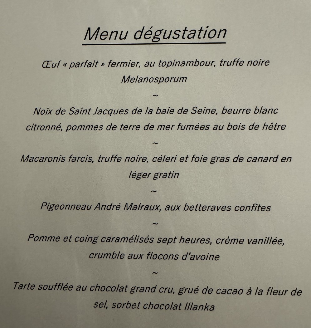 Lasserre menu 1