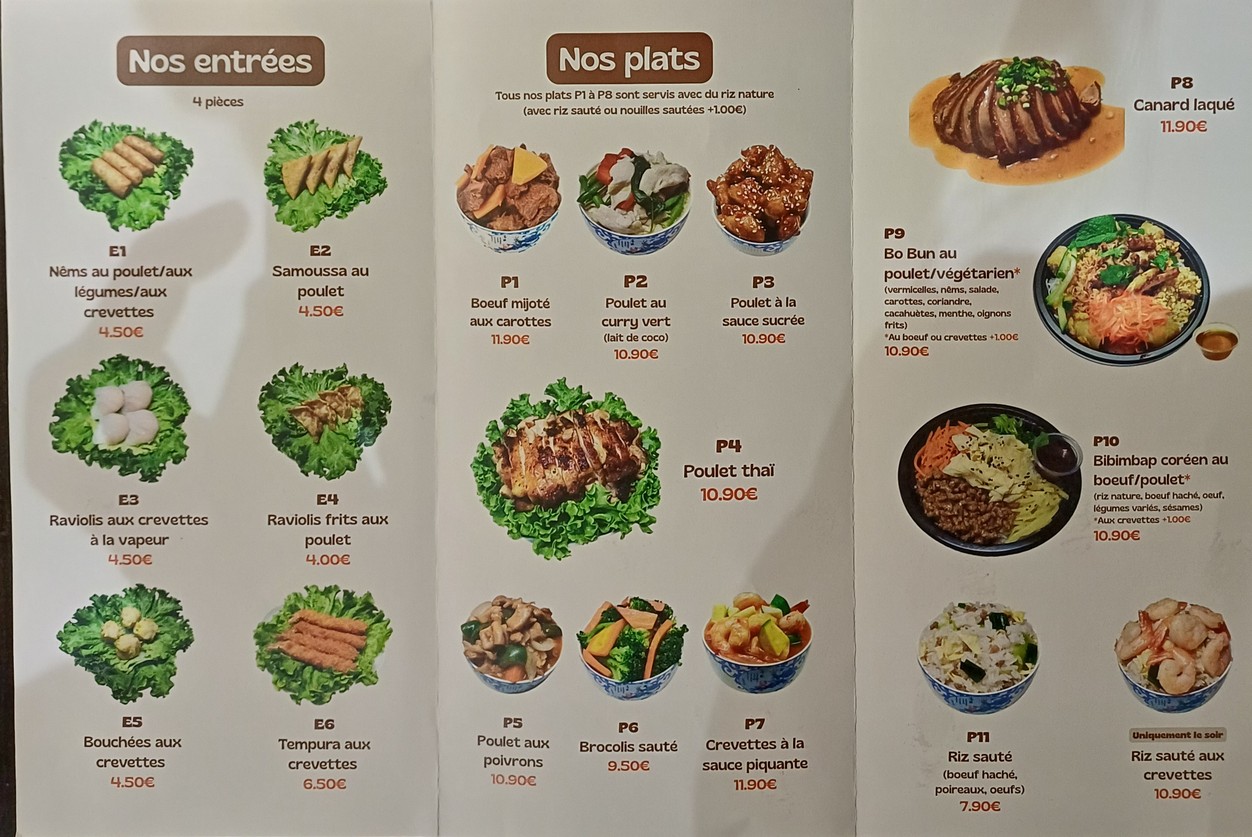 Asian Box menu 1