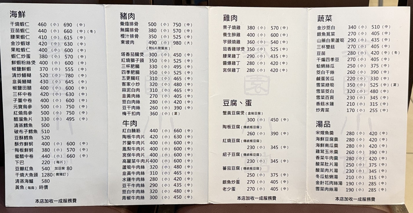Jiāyuán Jiāngzhè Xiǎoguǎn menu 1