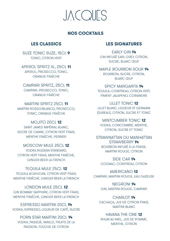 JACQUES menu 3