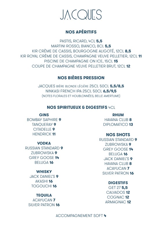 JACQUES menu 4