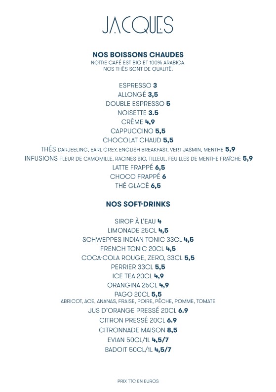 JACQUES menu 5