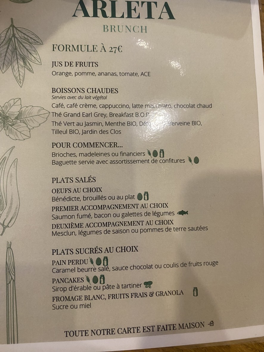 Arleta Restaurant menu 1