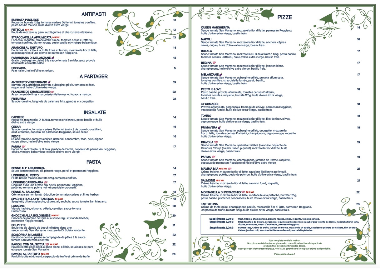 Pulcinella paris 16 menu 1