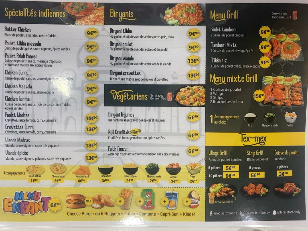 Le Cuistot menu 2