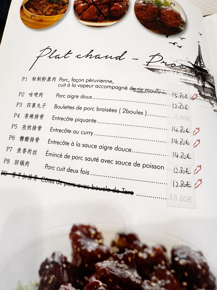 Resto des amis menu 1