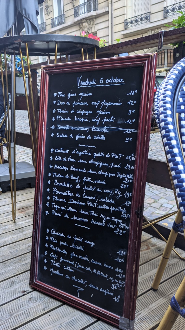 Le Bidou menu 1