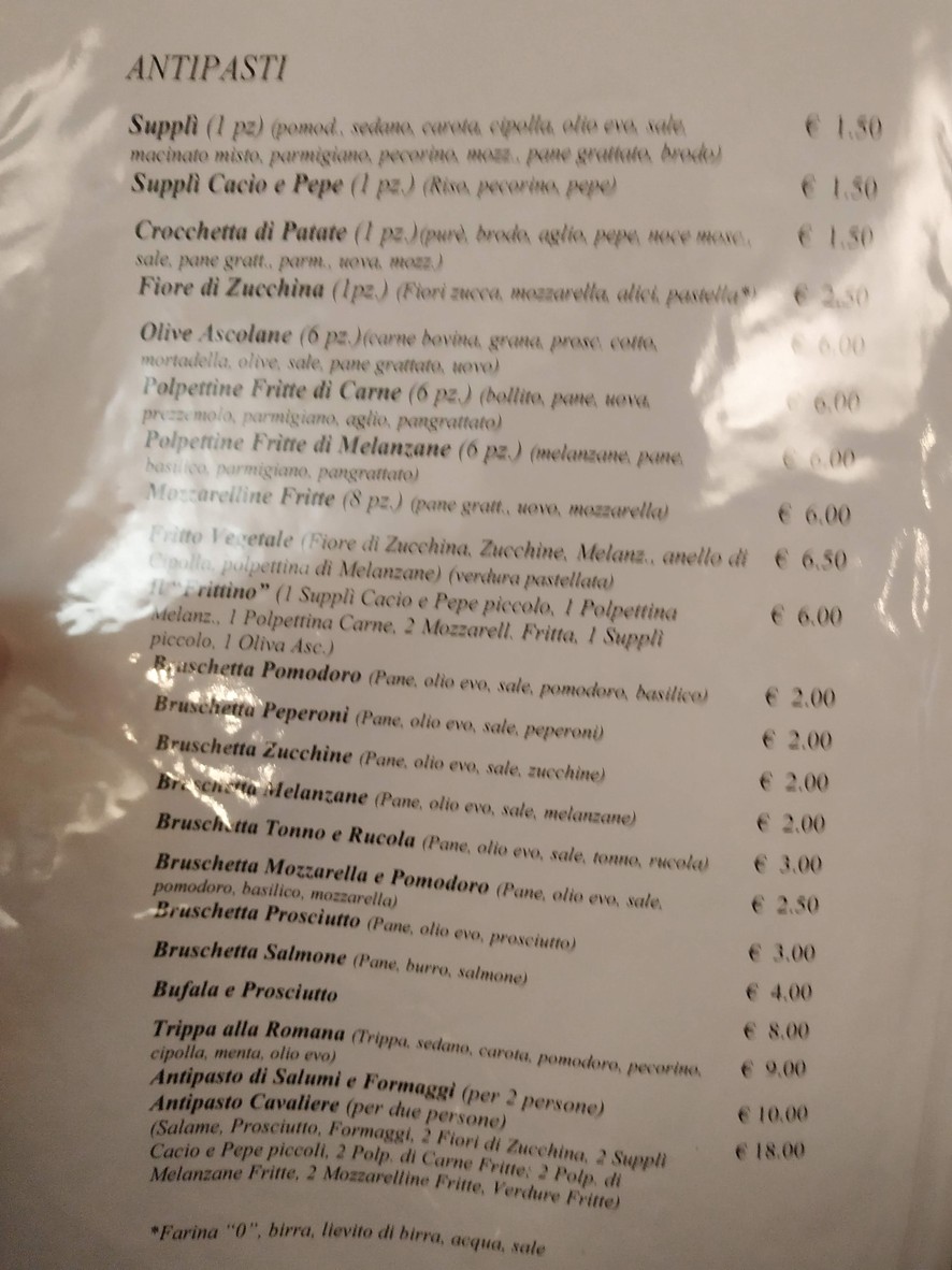 Pizzeria-Ristorante Il Cavaliere menu 1