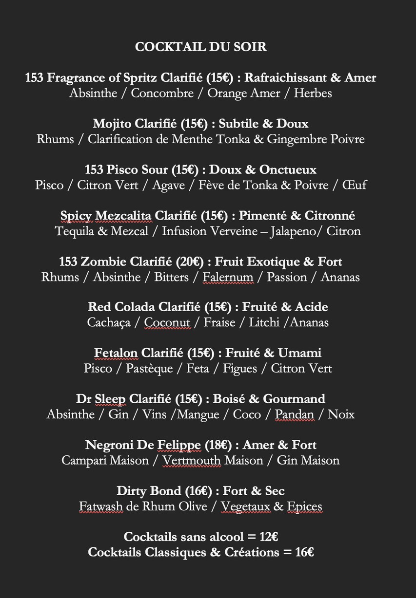 Le 153 menu 1
