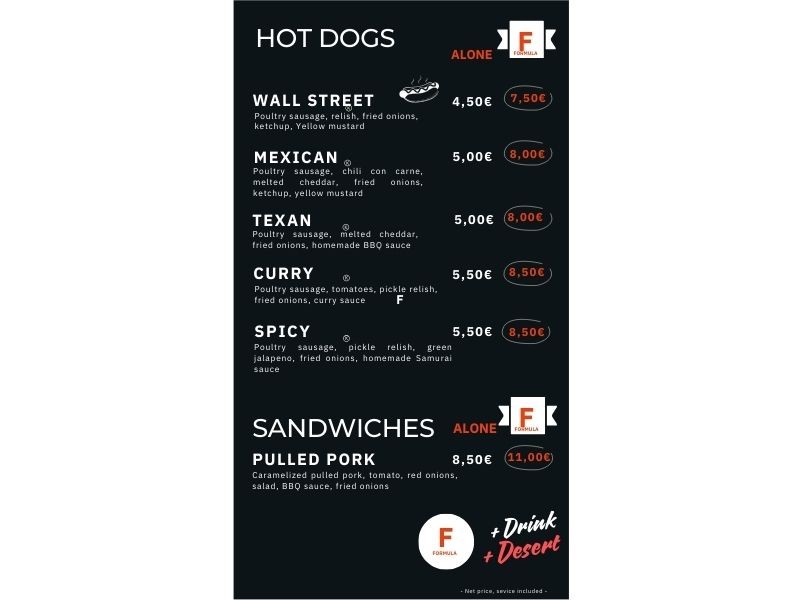 American Corner menu 2