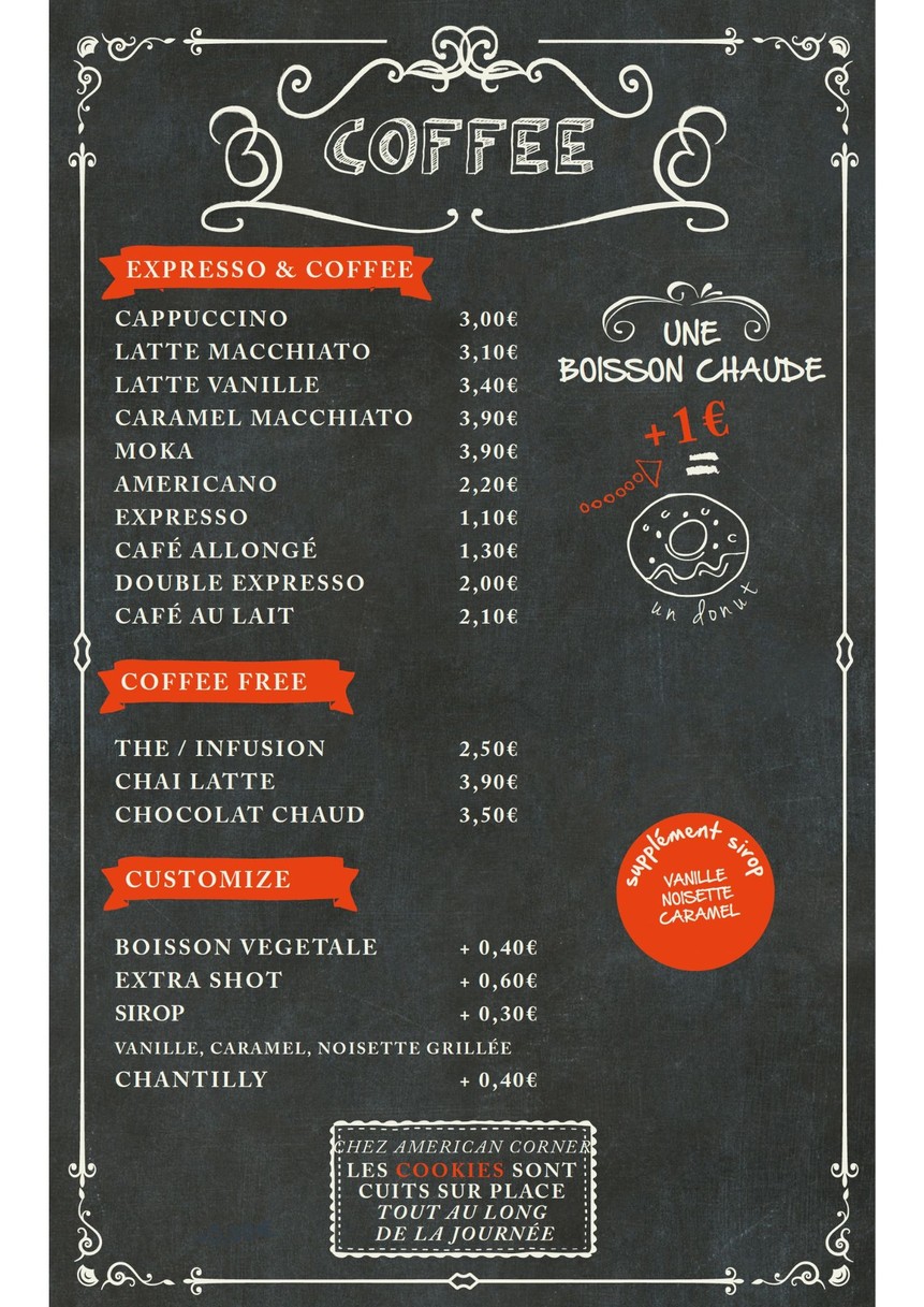 American Corner menu 3