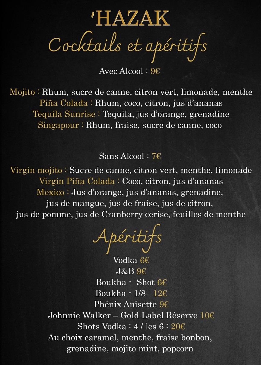 HAZAK menu 5