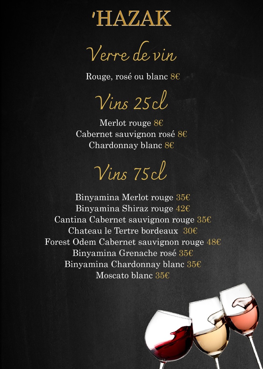 HAZAK menu 6