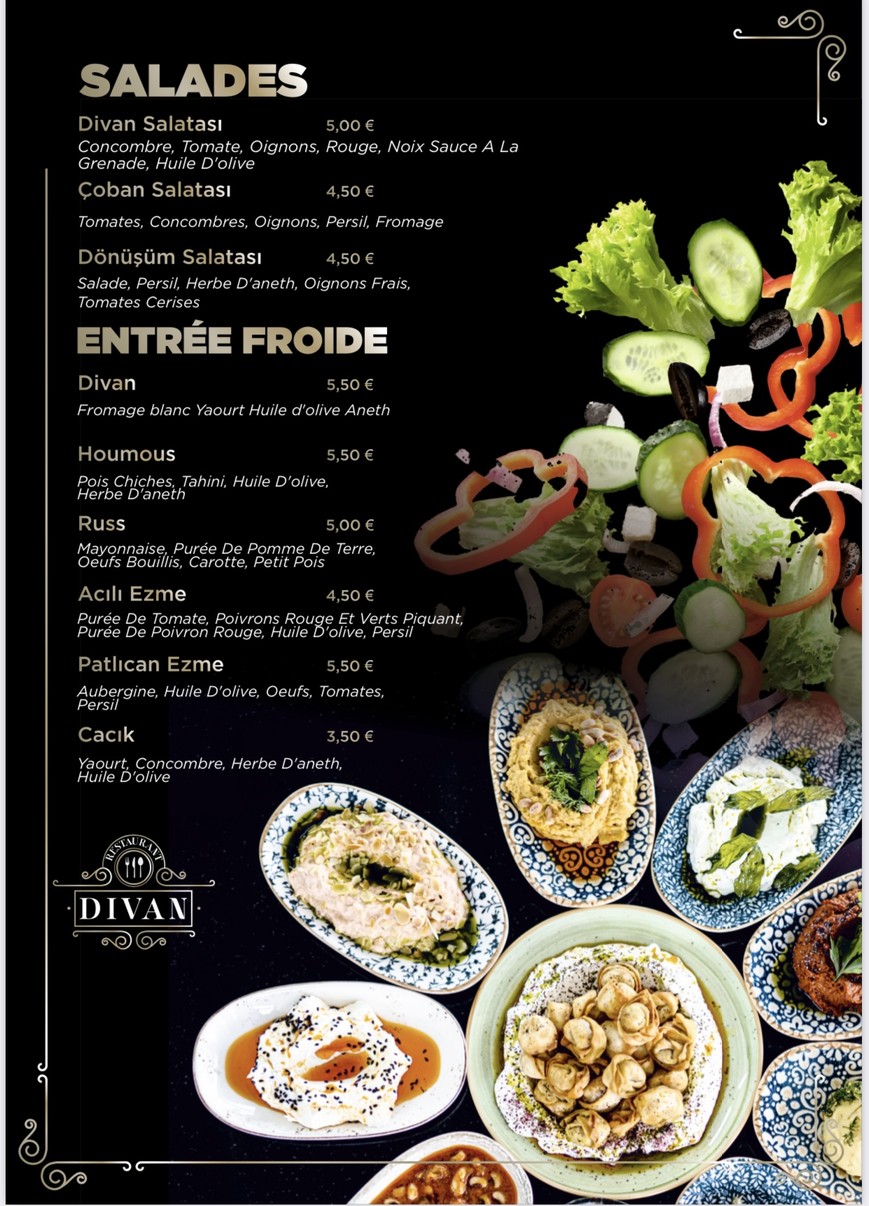 Restaurant Divan menu 1