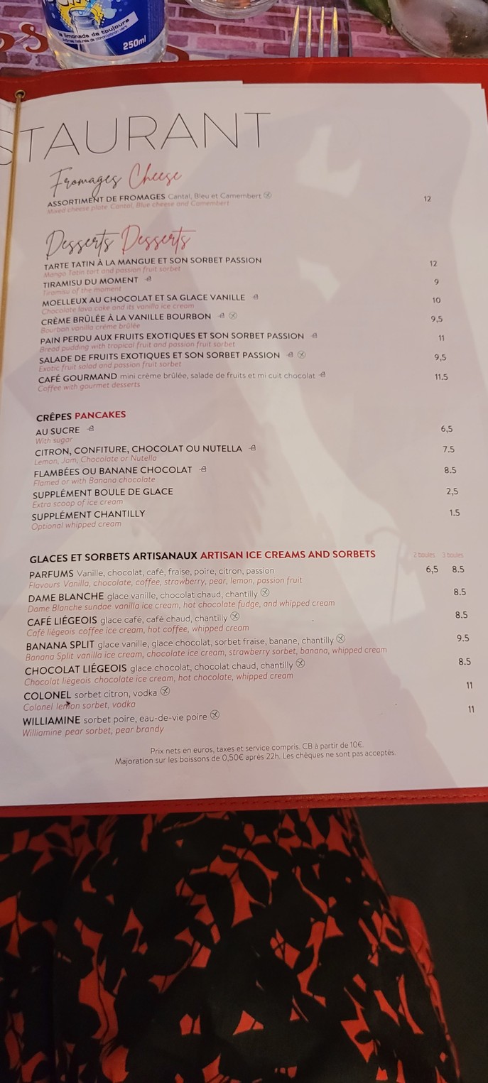 Terrasse Bercy menu 3