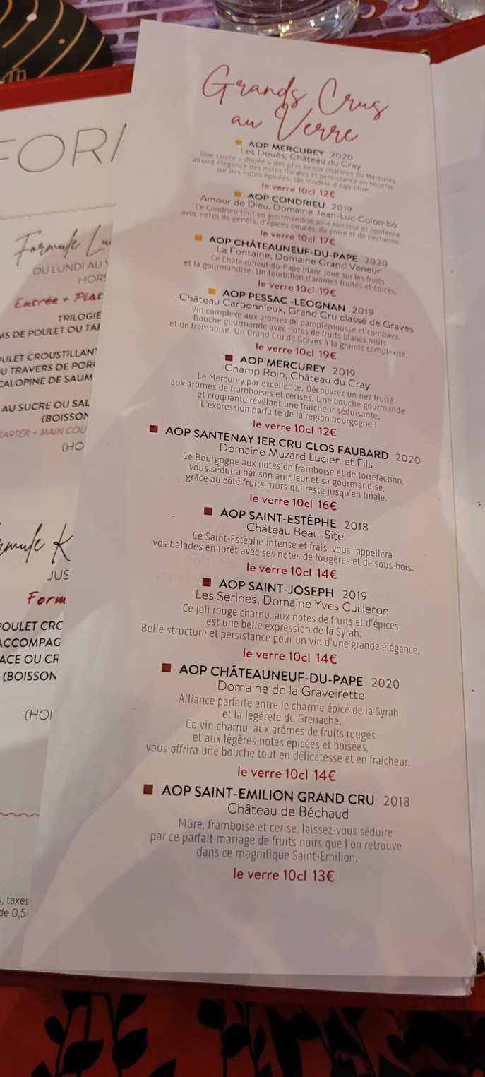 Terrasse Bercy menu 5