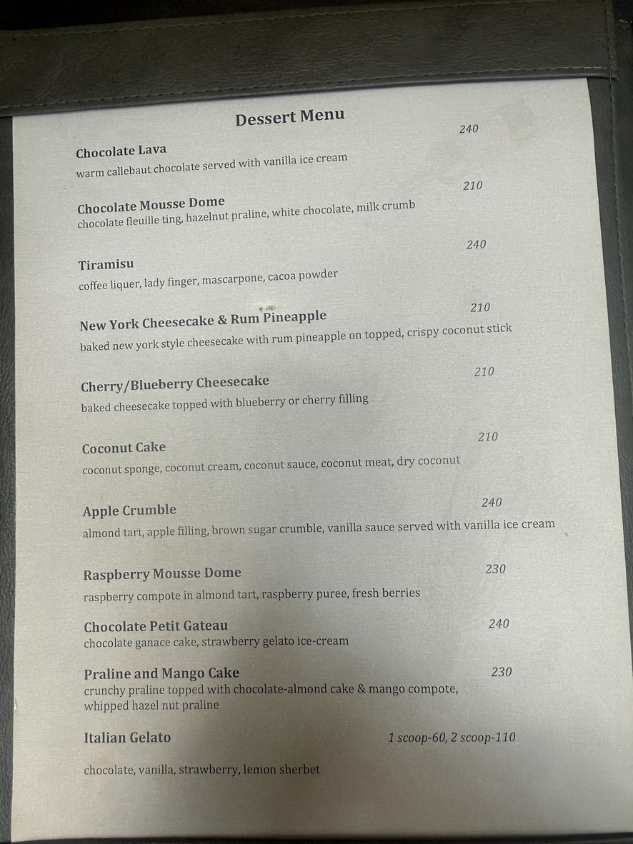 The Gardens menu 3