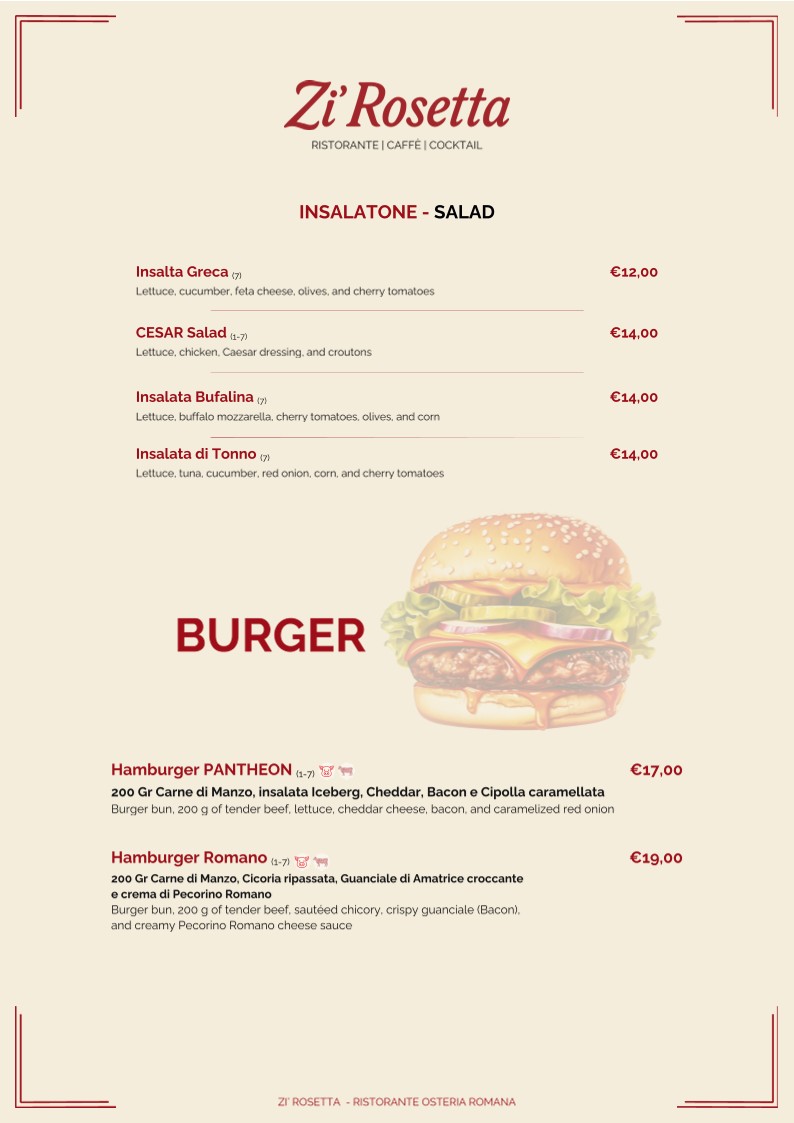 ZI ROSETTA - RISTORANTE & OSTERIA ROMANA menu 4