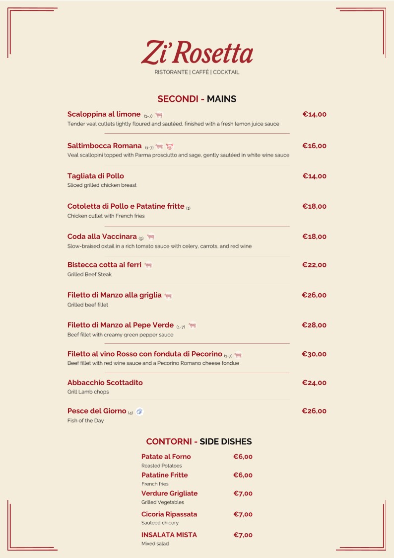 ZI ROSETTA - RISTORANTE & OSTERIA ROMANA menu 5