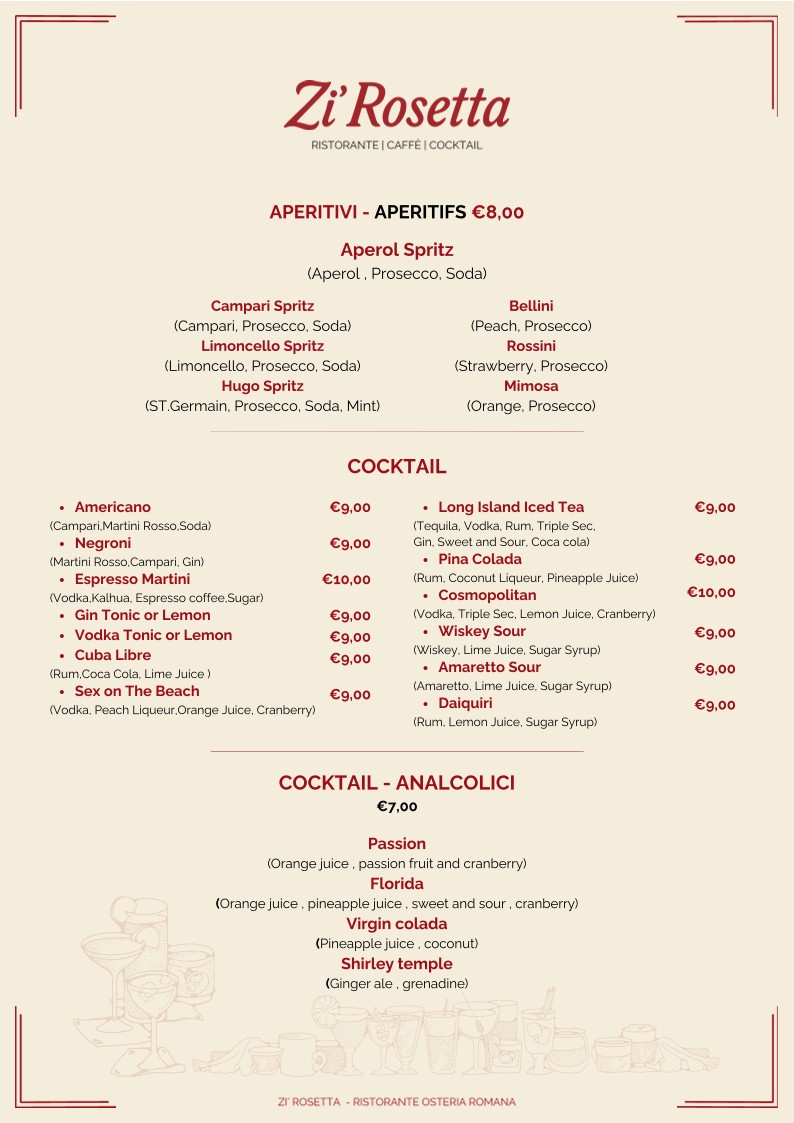 ZI ROSETTA - RISTORANTE & OSTERIA ROMANA menu 6