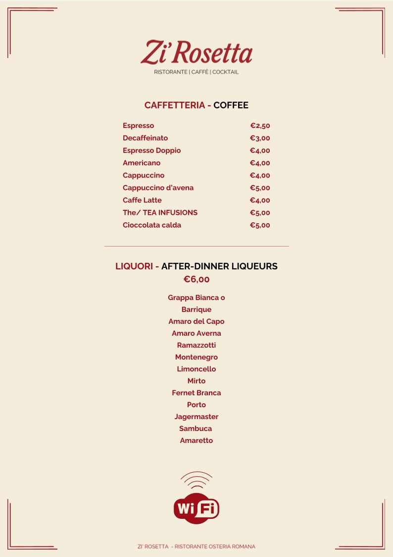 ZI ROSETTA - RISTORANTE & OSTERIA ROMANA menu 9