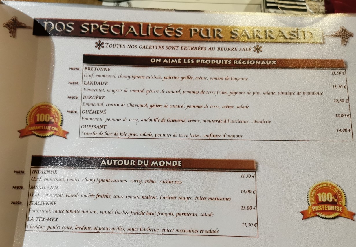 Le Triskell menu 3