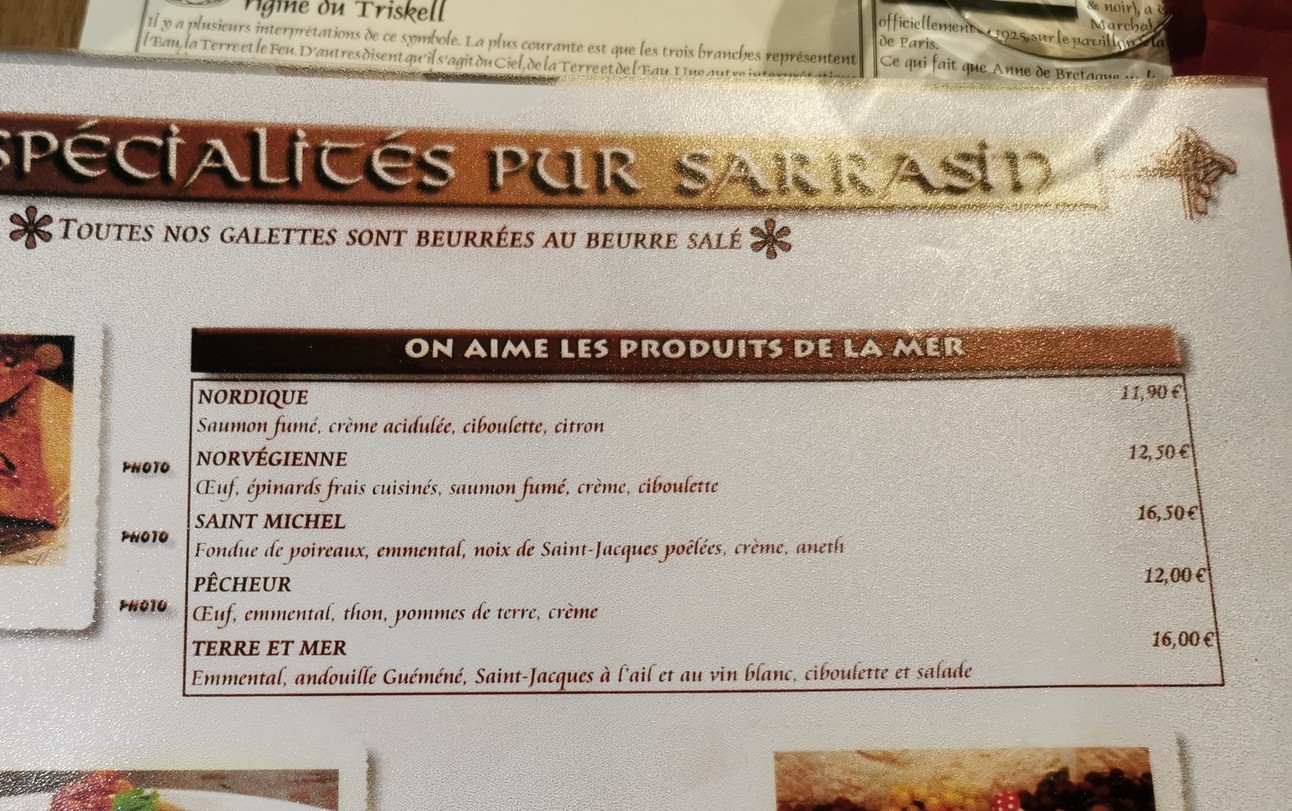 Le Triskell menu 4