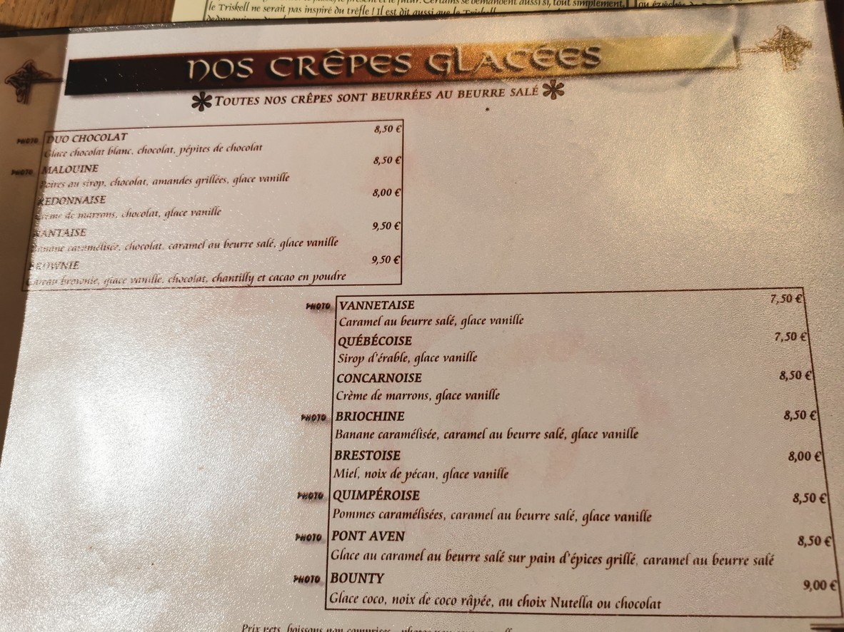 Le Triskell menu 7