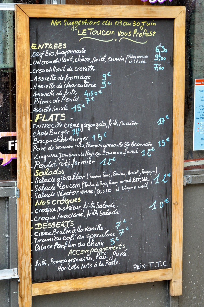 Le Toucan Café menu 1