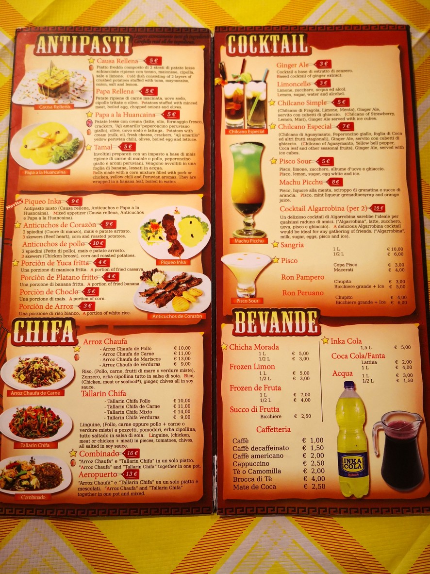 Inka Chicken-Ristorante Peruviano menu 1