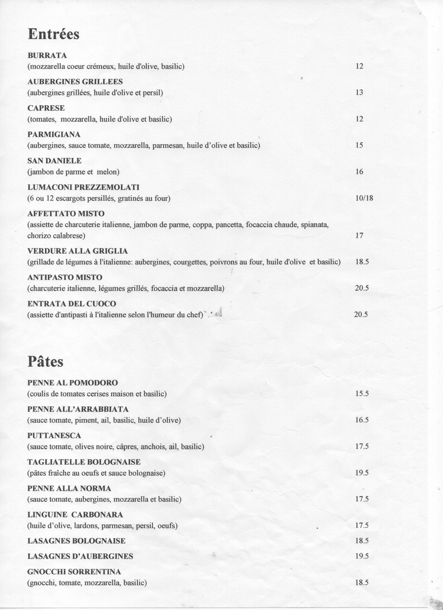 Vice Versa · 意大利餐厅，品质卓越 menu 1