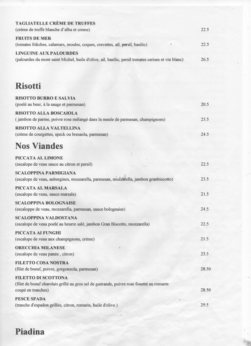 Vice Versa · 意大利餐厅，品质卓越 menu 2