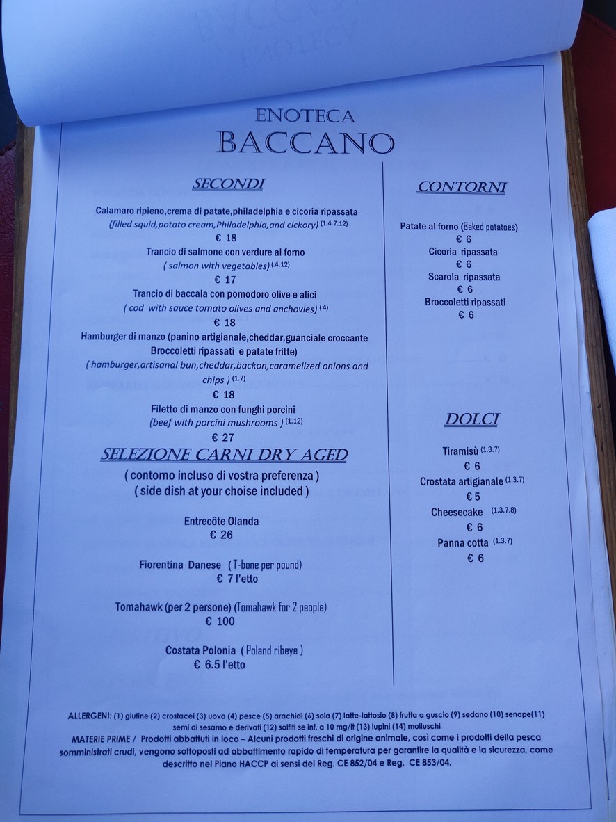 Enoteca Baccano Roma menu 3