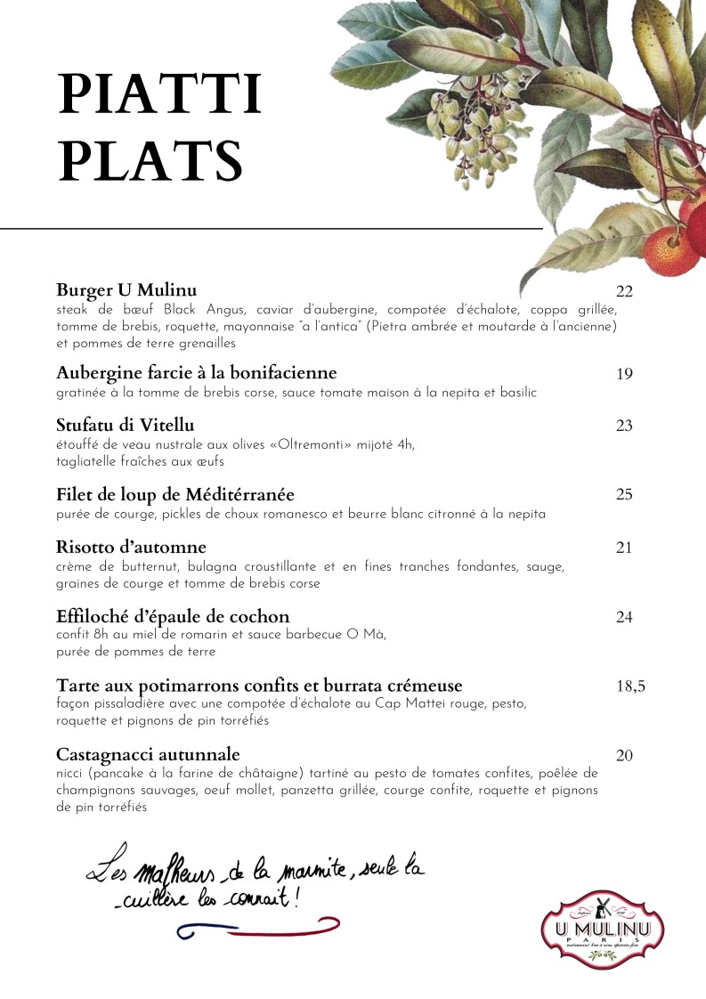 U Mulinu menu 3