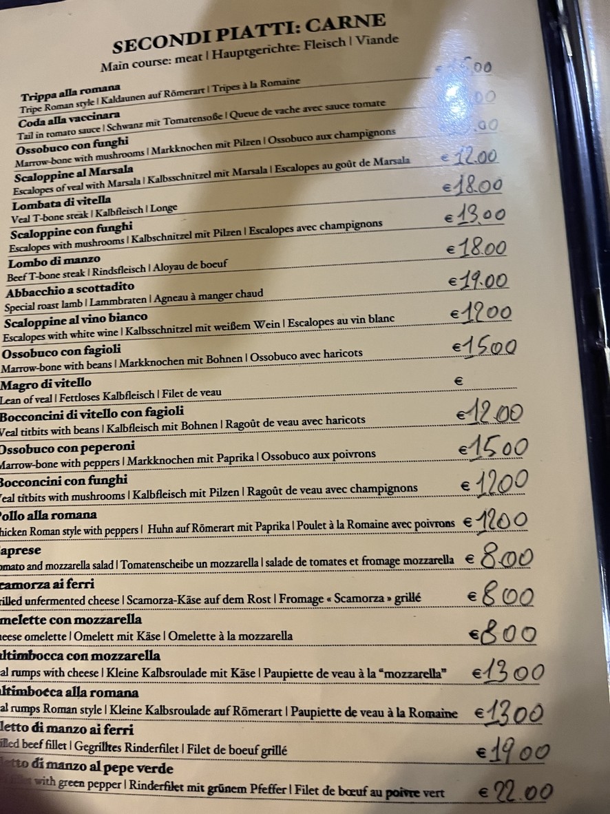 Capo de Fero Roma menu 3