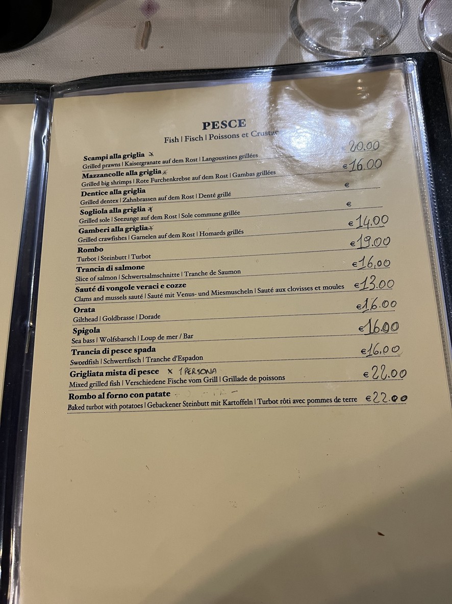 Capo de Fero Roma menu 4